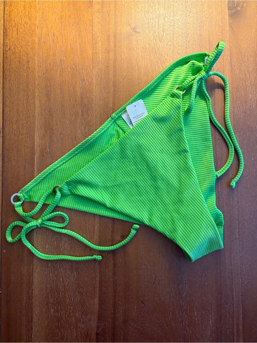 aerie Bright Lime Ribbed Bikini Bottom